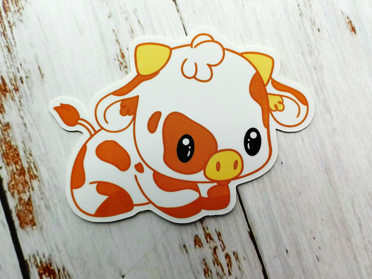 Small Orange Cow - Vinyl Sticker