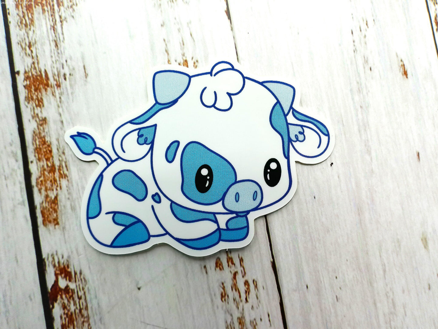 Small Blueberry Cow - Vinyl Sticker