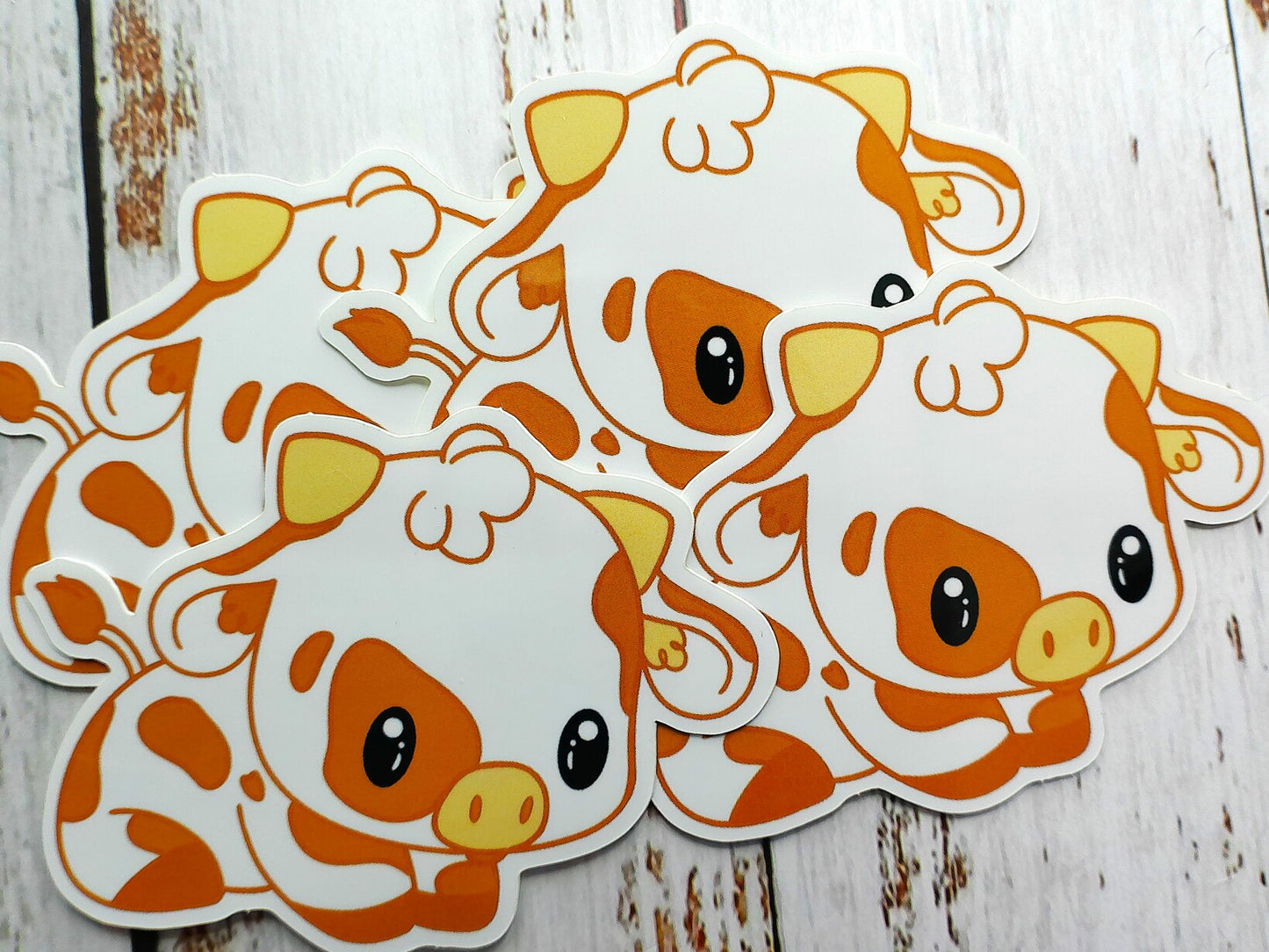 Small Orange Cow - Vinyl Sticker