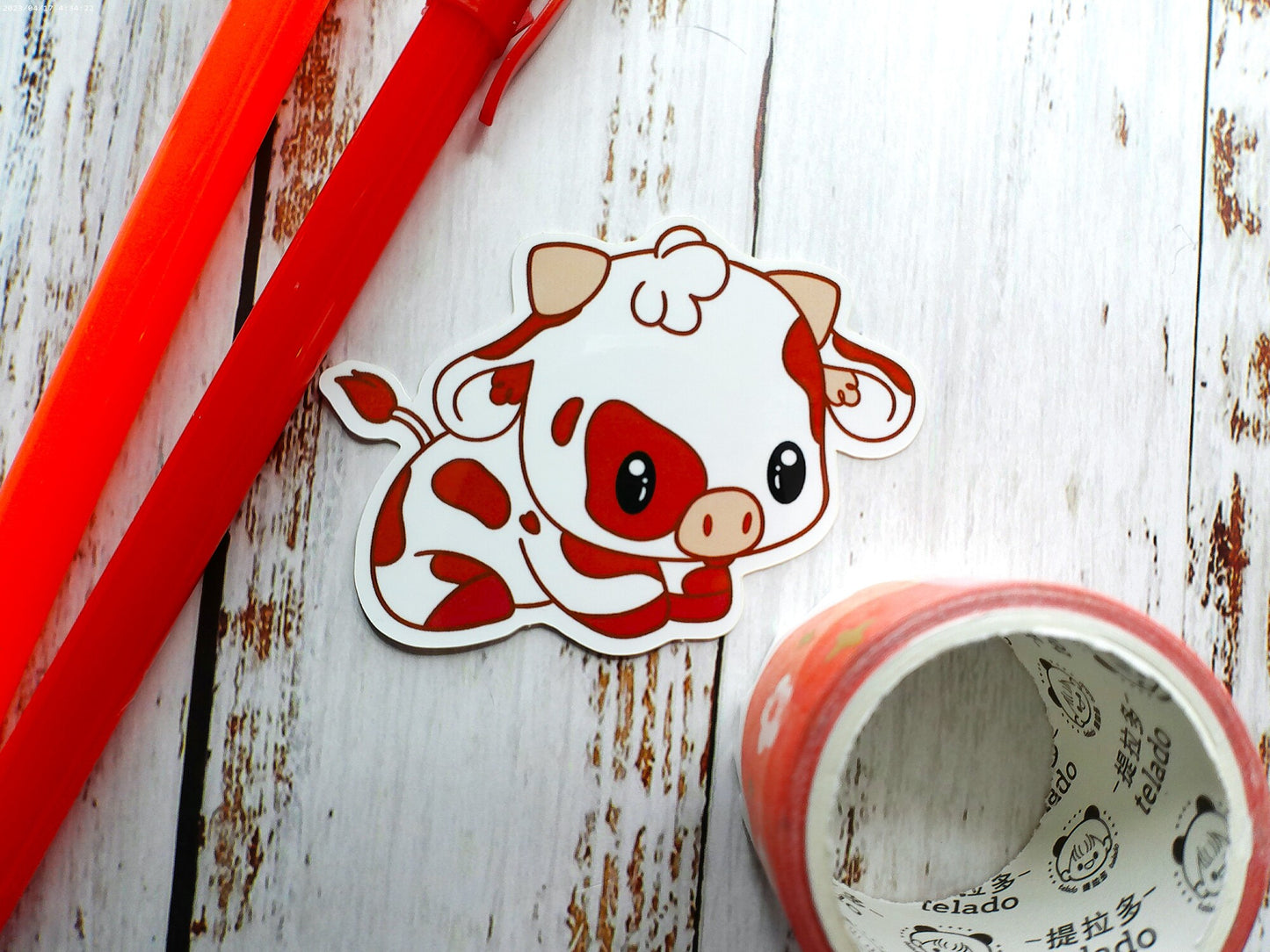 Small Apple Cow - Vinyl Sticker