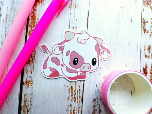 Small Strawberry Cow - Vinyl Sticker