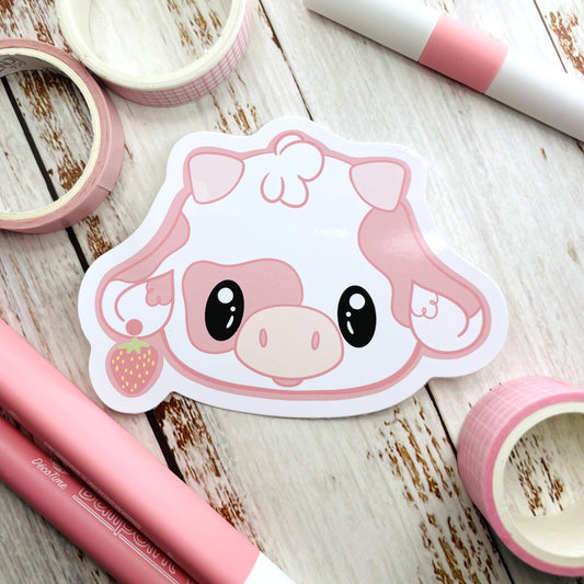 Strawberry Cow - Vinyl Sticker