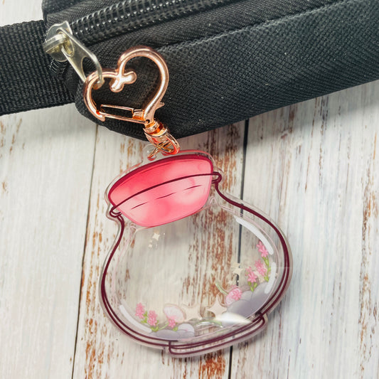 Dandelion Jar Shaker Acrylic Keychain Charm